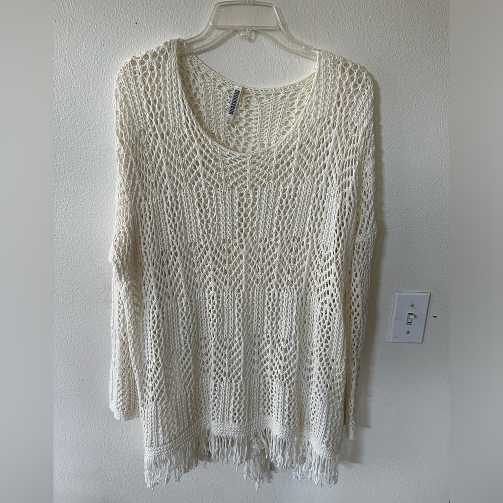 Off white knit top XL by Mollo Rollo